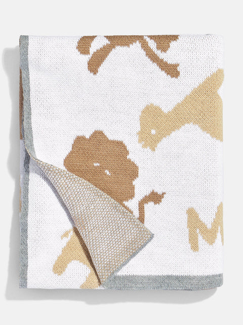 Wild Child Kids' Custom Blanket - Gray/Beige