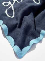 Subtly Scalloped Custom Blanket - Navy/Blue