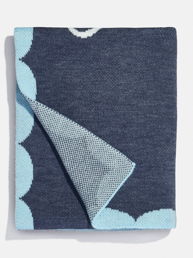 Subtly Scalloped Custom Blanket - Navy/Blue