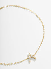 14K Gold & Diamond Initial Bracelet - Gold/Pavé