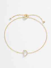 14K Gold & Diamond Initial Bracelet - Gold/Pavé