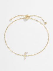 14K Gold & Diamond Initial Bracelet - Gold/Pavé