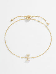 14K Gold & Diamond Initial Bracelet - Gold/Pavé