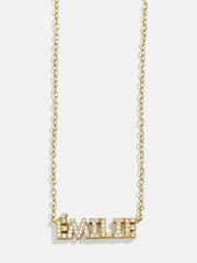 18K Gold Mini Custom Nameplate Necklace - Small