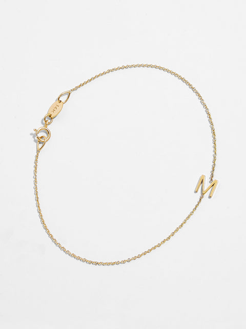 Maya Brenner Mini Letter Bracelet - Gold