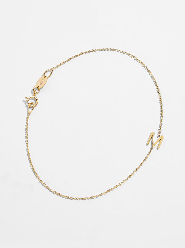 Maya Brenner Mini Letter Bracelet - Gold