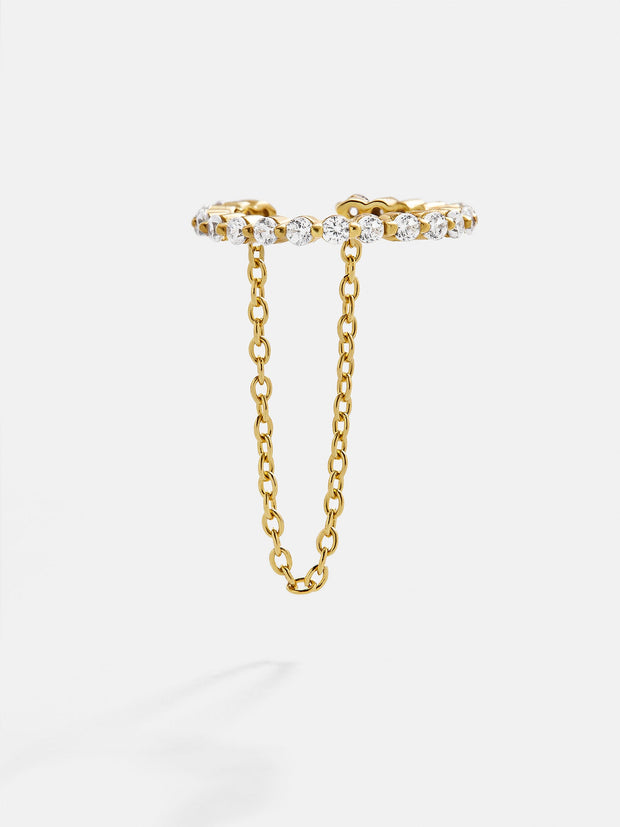 Kate 18K Gold Ear Cuff - Gold/Pavé