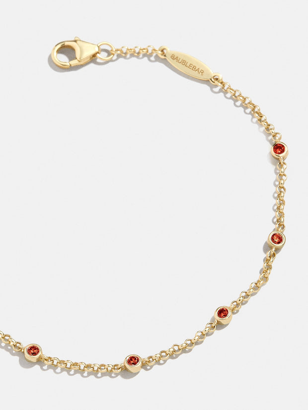 Yasmine 18K Birthstone Bracelet - Garnet