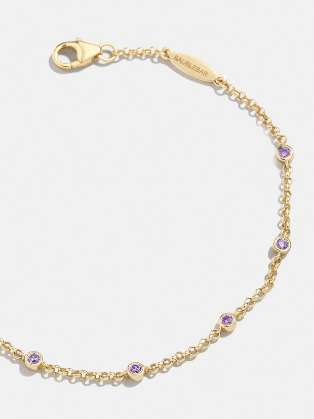 Yasmine 18K Birthstone Bracelet - Amethyst