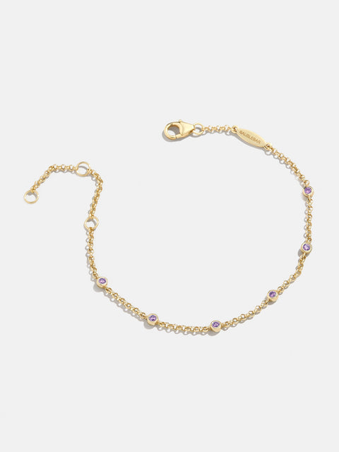 Yasmine 18K Birthstone Bracelet - Amethyst