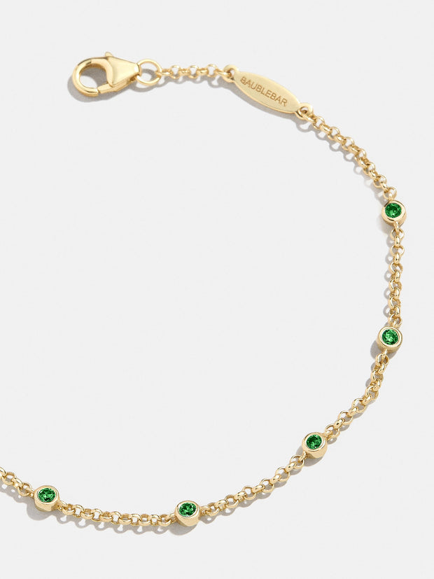 Yasmine 18K Birthstone Bracelet - Emerald