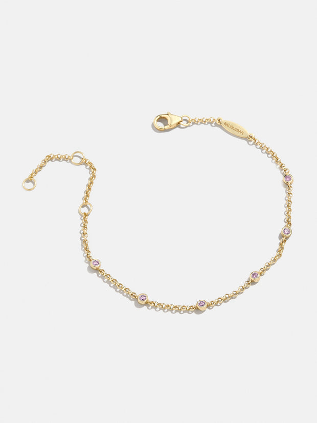 Yasmine 18K Birthstone Bracelet - Light Amethyst