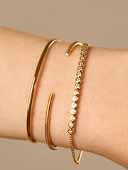 Sophie 18K Gold Tennis Bracelet - Gold/Pavé