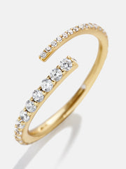 Nicole 18K Gold Ring - Gold/Pavé