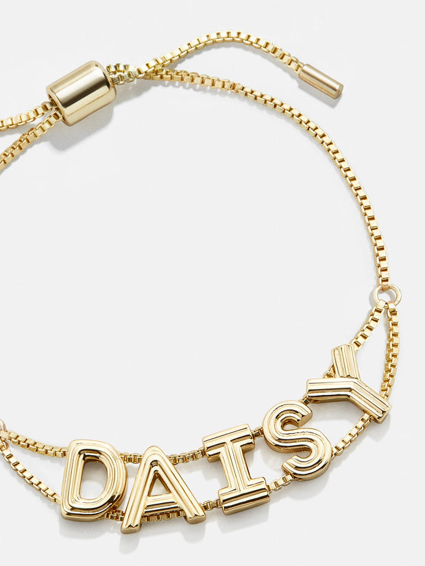 Custom Slider Bracelet - Etched Gold