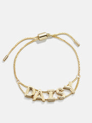 Custom Slider Bracelet - Etched Gold