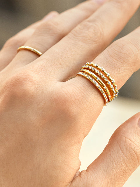 Morgan Ring Set - Gold/Pavé