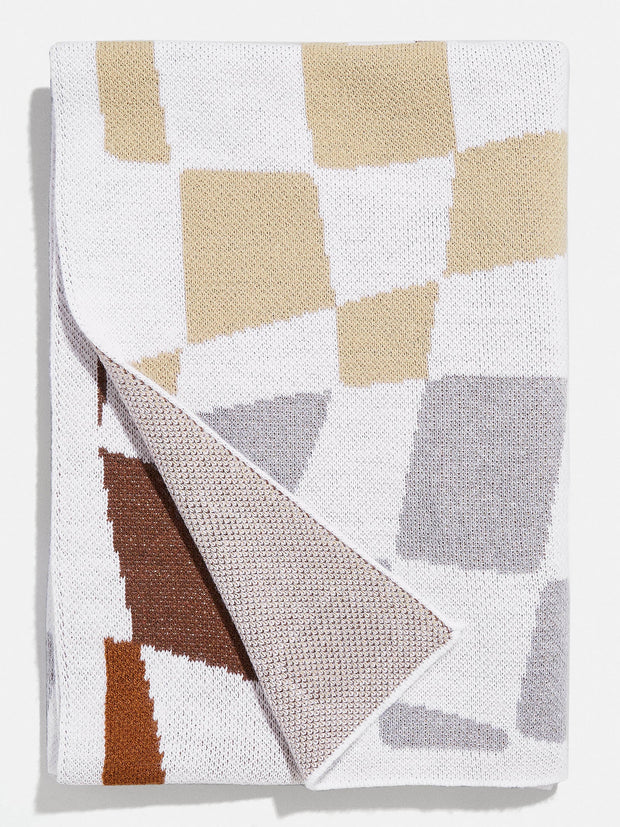 3D Check Custom Blanket - White/Brown