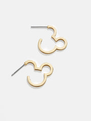 Mickey Mouse Disney Outline Earrings - Gold