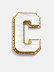 Varsity Initial Sticker - White/Gold