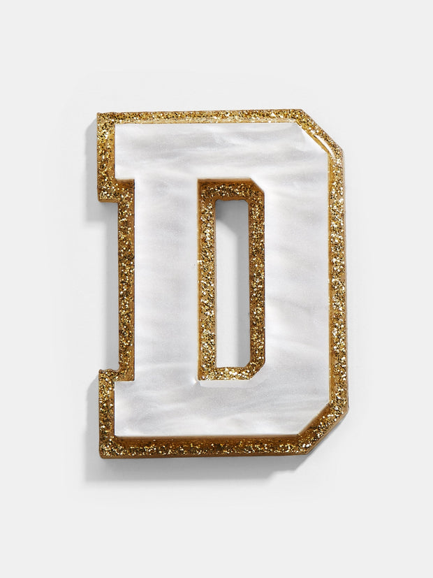 Varsity Initial Sticker - White/Gold