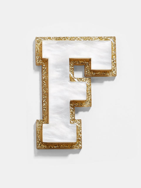 Varsity Initial Sticker - White/Gold