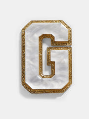 Varsity Initial Sticker - White/Gold