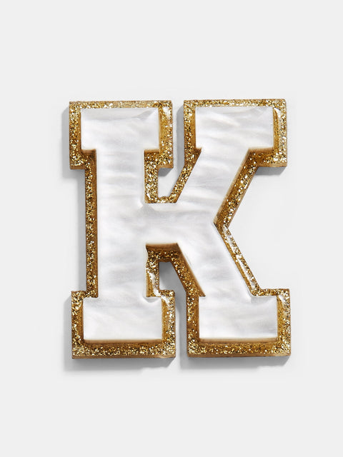 Varsity Initial Sticker - White/Gold