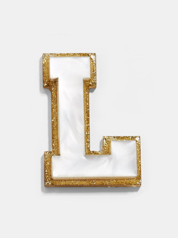 Varsity Initial Sticker - White/Gold