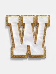 Varsity Initial Sticker - White/Gold