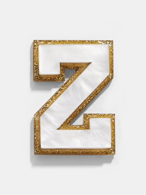 Varsity Initial Sticker - White/Gold