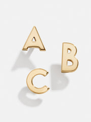 Single 14K Solid Gold Initial Earring - Gold