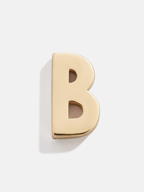 Single 14K Solid Gold Initial Earring - Gold