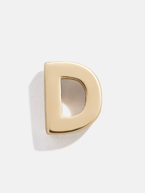 Single 14K Solid Gold Initial Earring - Gold