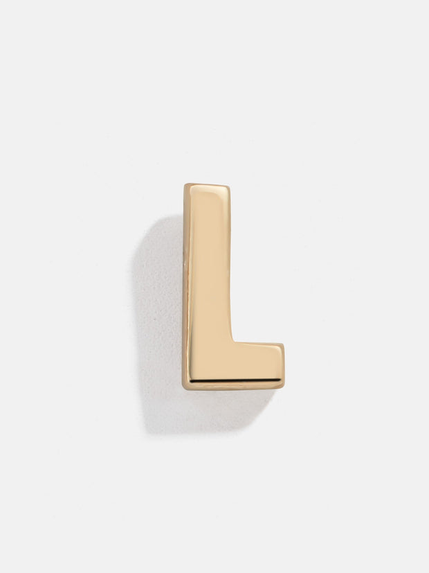 Single 14K Solid Gold Initial Earring - Gold