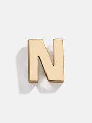 Single 14K Solid Gold Initial Earring - Gold