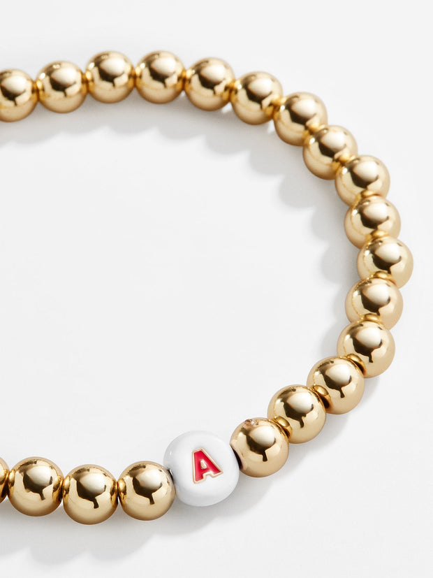 Initial Pisa Beaded Bracelet - White