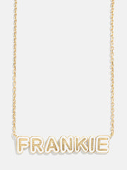 18K Gold Enamel Custom Nameplate Necklace