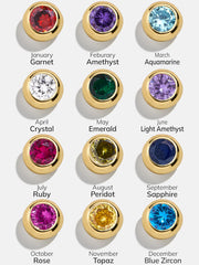 18K Gold Birthstone Stud Earrings - Sapphire