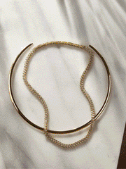 Bennett 18K Gold Adjustable Classic Tennis Necklace - Gold/Pavé