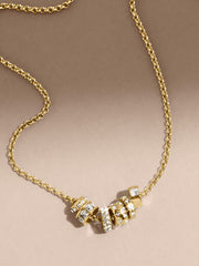 Renee Charm Necklace - Gold/Pavé