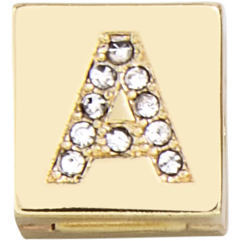 Square Hinge Letter Bead - A