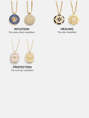 18K Gold Reversible Medallion Necklace - Astro