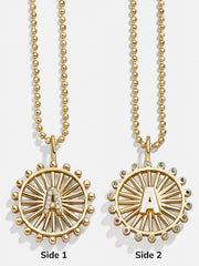 Sunburst 18K Gold Custom Reversible Necklace