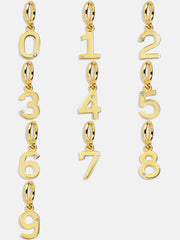 Gold Number Cluster Charm - 0