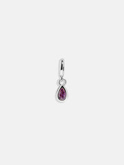 Silver Birthstone Cluster Charm - Amethyst