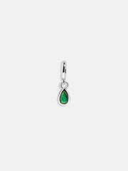 Silver Birthstone Cluster Charm - Emerald