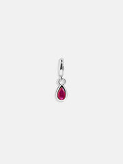 Silver Birthstone Cluster Charm - Garnet