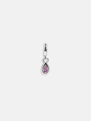 Silver Birthstone Cluster Charm - Light Amethyst