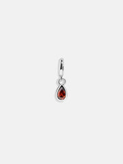 Silver Birthstone Cluster Charm - Ruby